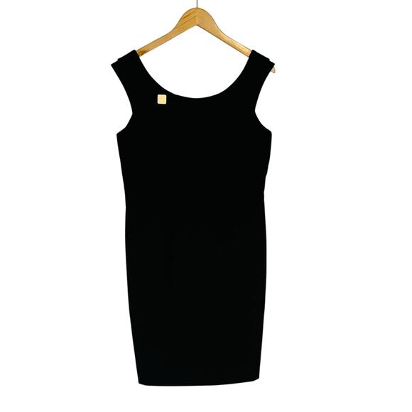 Calvin Klein Scoop Neck Sleeveless Sheath Dress Size 12 Black - Picture 1 of 7